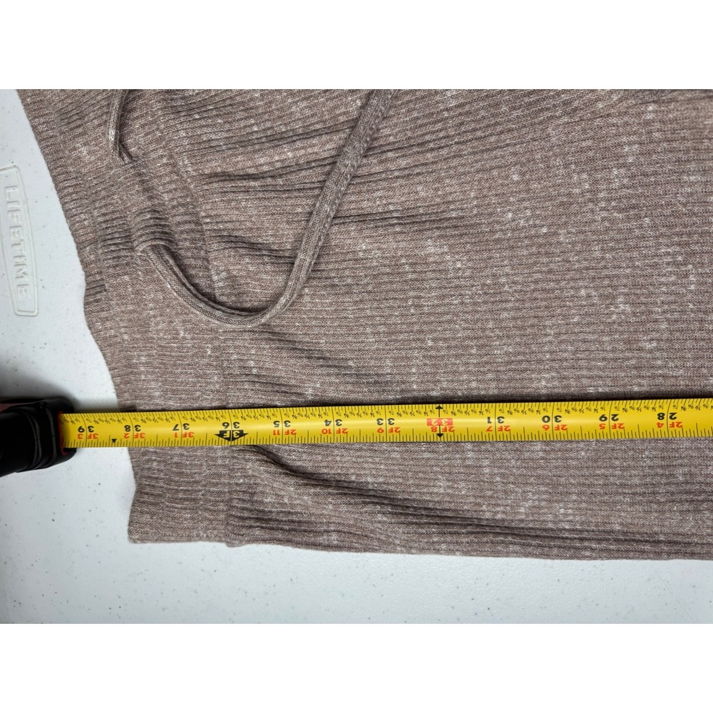 Gymshark Womens Ribbed Knit Lounge Pants Taupe Marl Drawstring Leggings Small - Picture 8 of 8